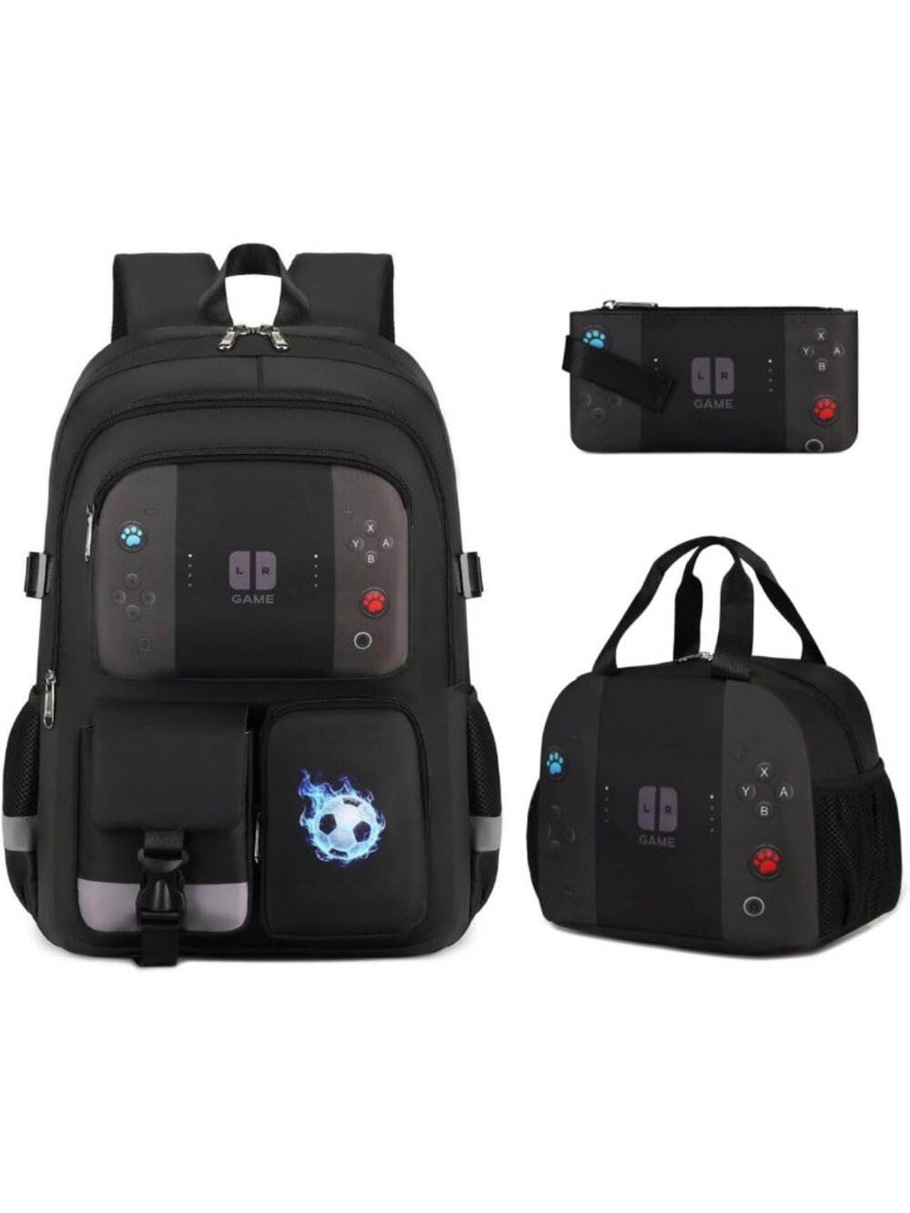 Stylish 3PCS Boys School Backpack Set | Kids Book Bag for Teens & School Use